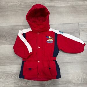 Disney Vintage 1998 Kids Winnie The Pooh Jacket Red Snow Sports L 24 Months